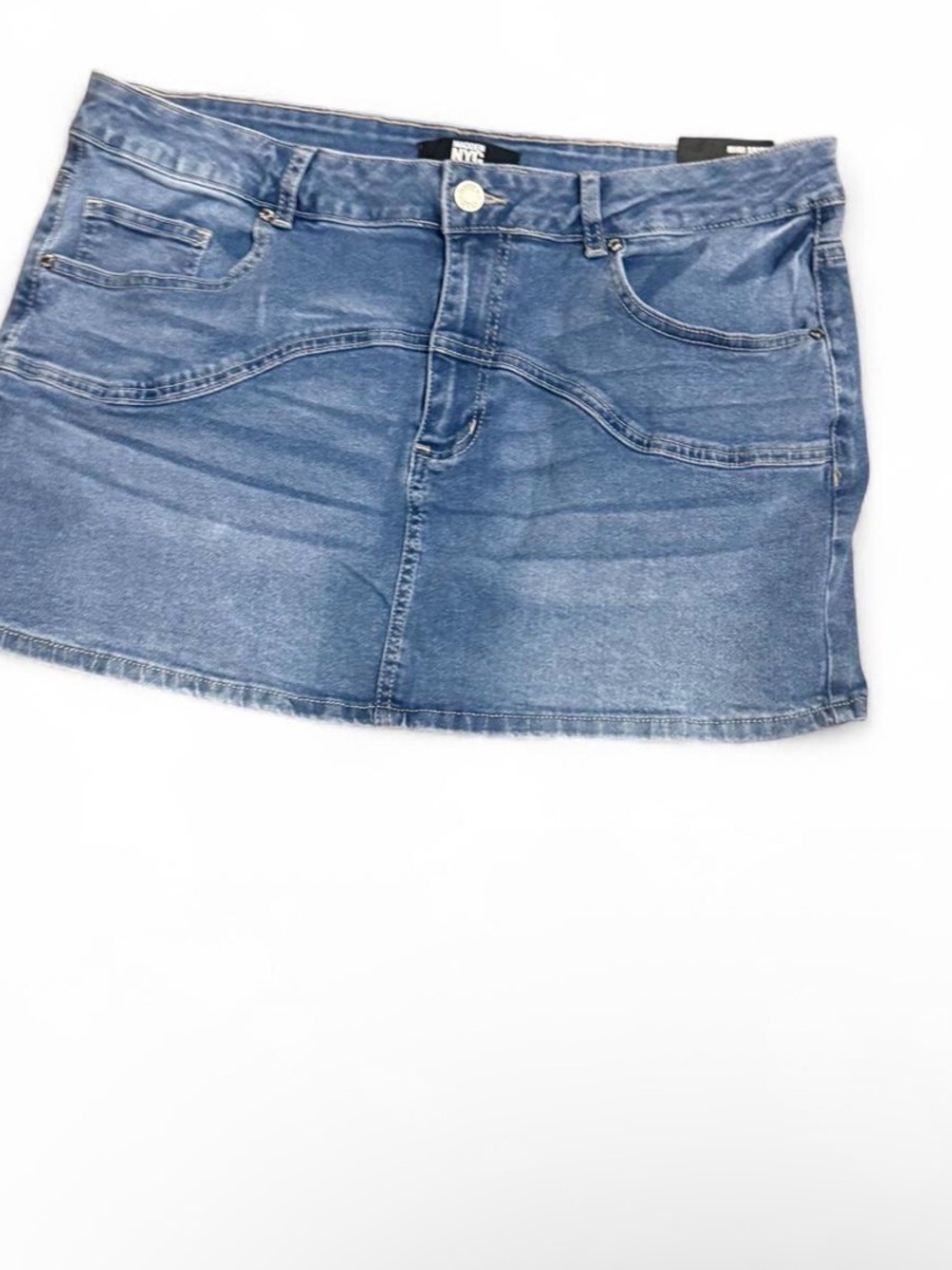 Madden NYC Blue Denim Mini Skirt Size L NWT